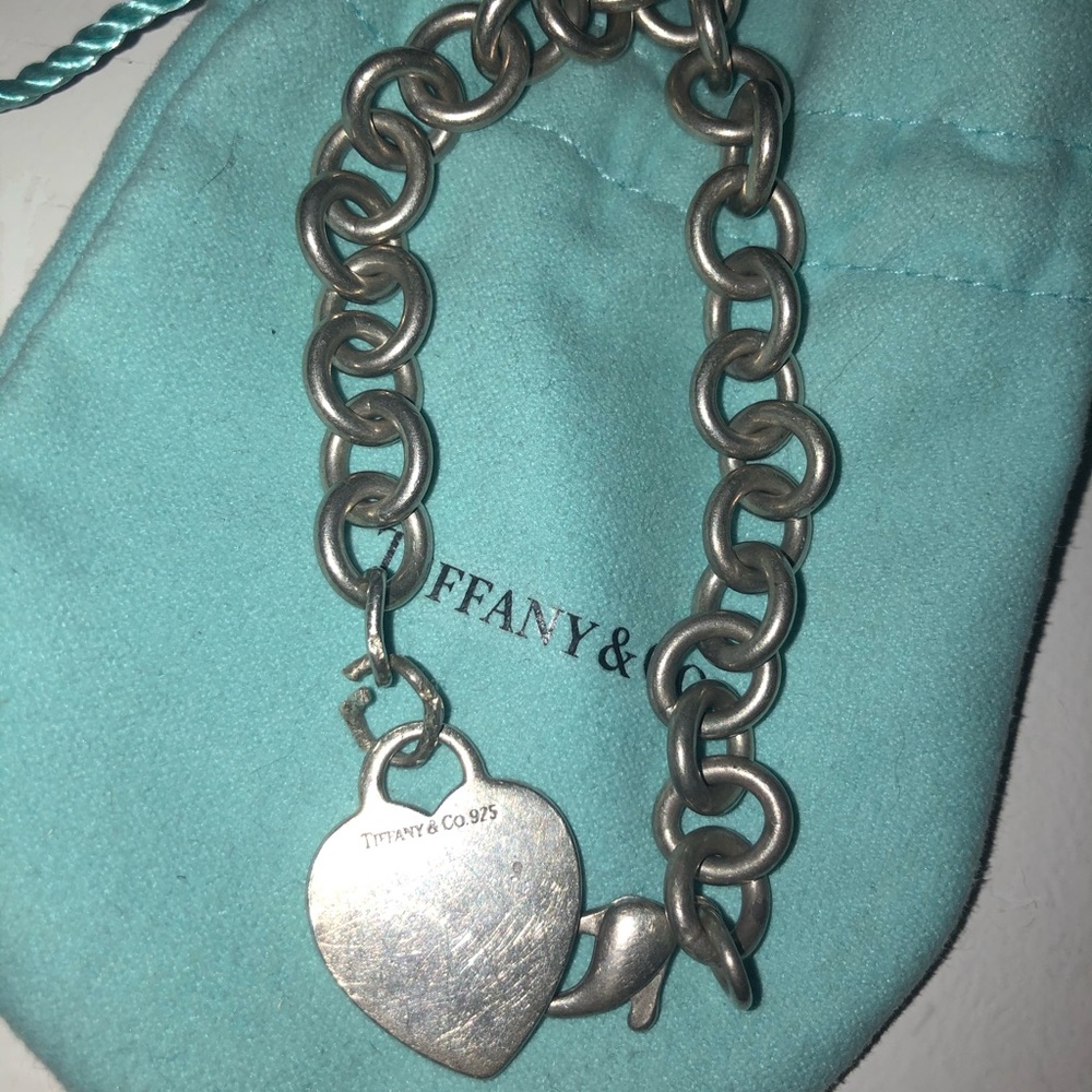 Tiffany And Co. Heart Tag Silver Charm Bracelet